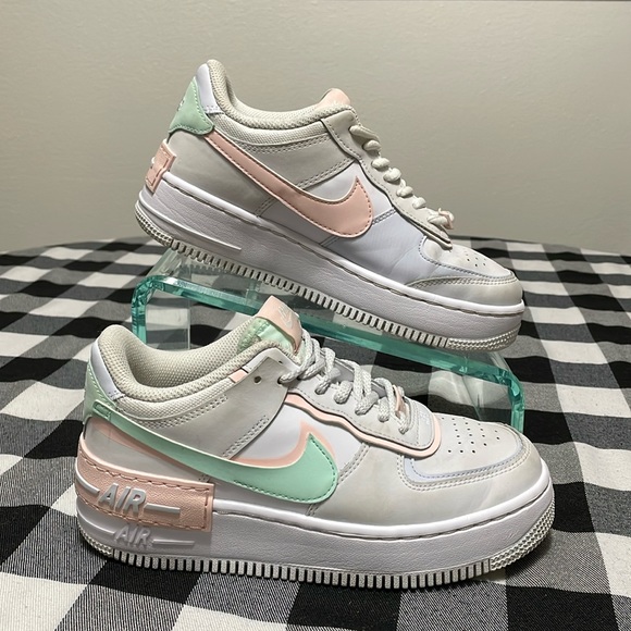 Mint Green And Pink Nike Shoes Nike Air Force Shadow 'White